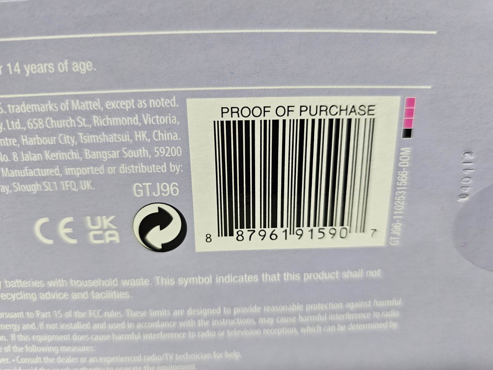 Barbie Crystal Fantasy Collection Doll - Purple Gown Dented box