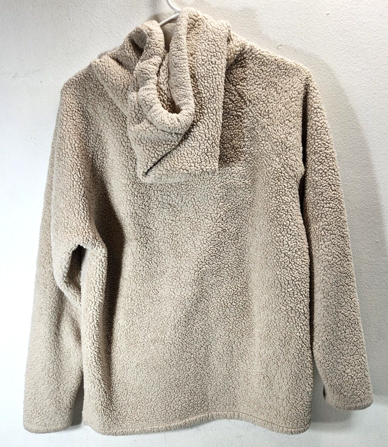 VETEMENTS Felpa donna Victoria's Secret taglia XS beige sherpa con cappuccio tunica tasca