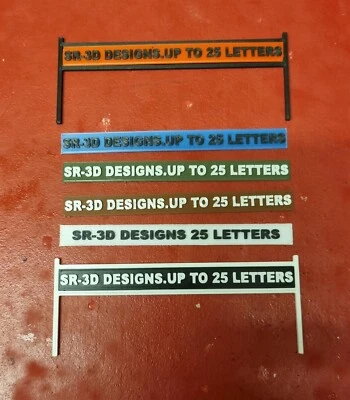 SR-3D 00 gauge model railway station sign 6 colours Customisable Name Set of 2