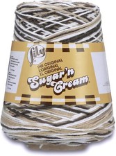 Lily Sugar'n Cream Cotton Cone Yarn, 14 oz, Chocolate Ombre, 1 Cone