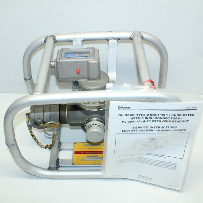 NEW TYPE 2'' PL LIQUID FUEL METER ASSEMBLY 3'' CONNECTORS & GWS PL 20A-1A1A-30 NIB