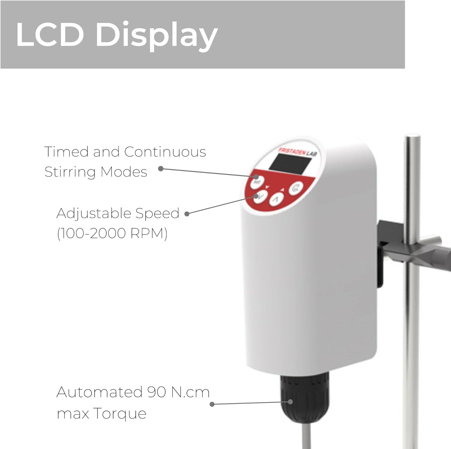 Fristaden Lab 1002000rpm Stirring Speed Digital Overhead Stirrer, 20 Liters Lightbulb Expert