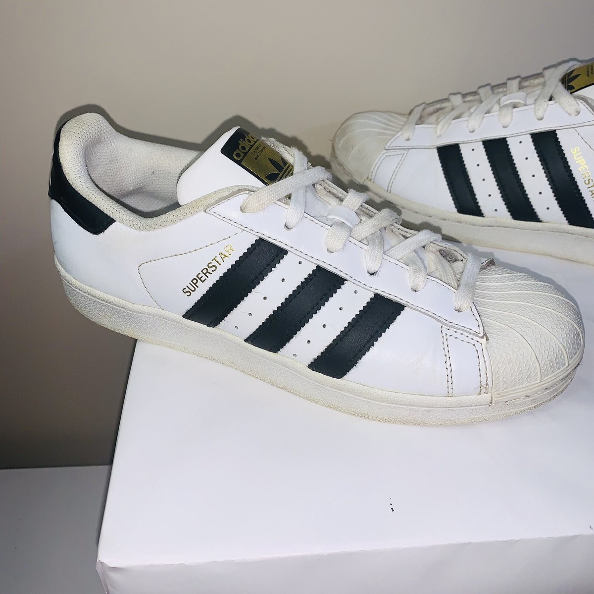 Youth Size 7 (GS)) - adidas Superstar Low White Core Black C77154