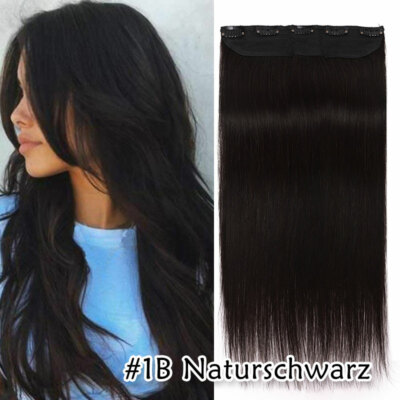 One-Piece 100% Echthaar Clip In Extensions Ein Tressen Haarteil Haarverlängerung