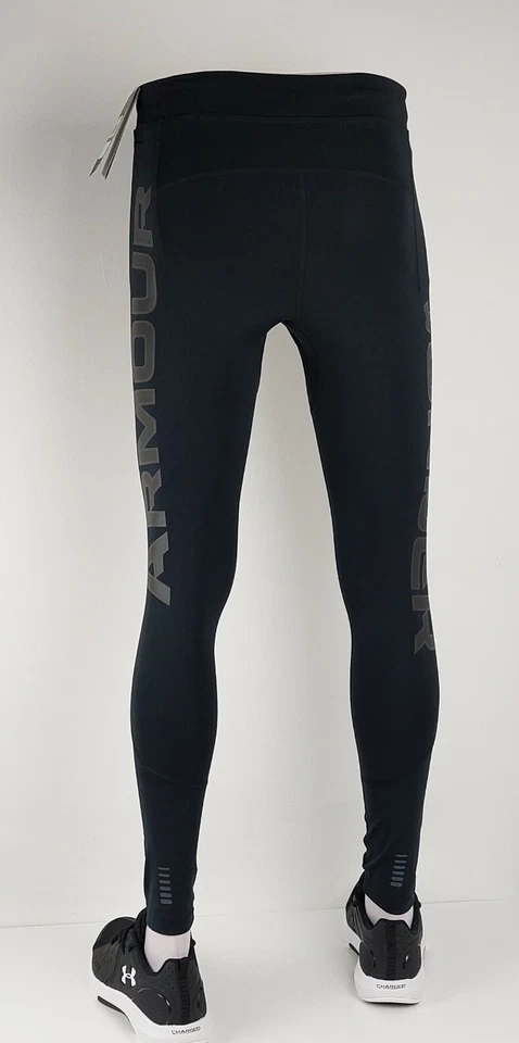 UNDER ARMOUR MENS TRAINING LEGGINGS UA IGNIGHT COLDGEAR COMPRESSION BLACK RRP£75 - Image 3 of 4