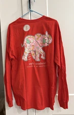 NWT SIMPLY SOUTHERN RED LONG SLEEVE CHRISTMAS COOKIE TEE W/ ELEPHANT  XL