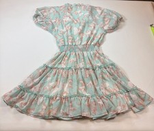 Altard State Butterfly Print Mint Ruffled Dress Size M Polyester (HH224)