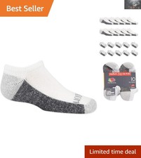 10 Pack Boys' No Show Moisture-Wicking Socks - Cushion Comfort  Durability