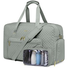 Large Weekender Travel Duffle Bag - With Shoe Compartment Large, Sage Green
