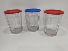 3 Vintage Luminarc Tall Glass Panel Jars 5.5 ...