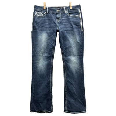 Maurices Bootcut Jean Women's 15/16 Whisker Boho Western Rodeo Y2k Cowgirl Flare