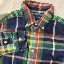 Polo Ralph Lauren Red Navy Green Yellow Plaid Button up Dress Shirt Boys Size 5