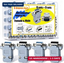 18Pack DB9 Connector Adapter Kit, 9 Pin D-SUB Male/Female Solder Cup Connectors,