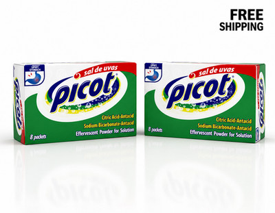 2 Pack Picot Sal De Uvas Antacid Powder 8ct Fast Dissolve