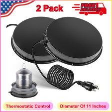 2Pcs Chicken Water Heater for Winter Heated Poultry Waterer Base with Thermostat