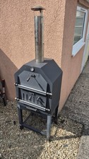 Outdoor Wood Fired Pizza Oven Portable Garden BBQ Cooker with Pizza Stone UK