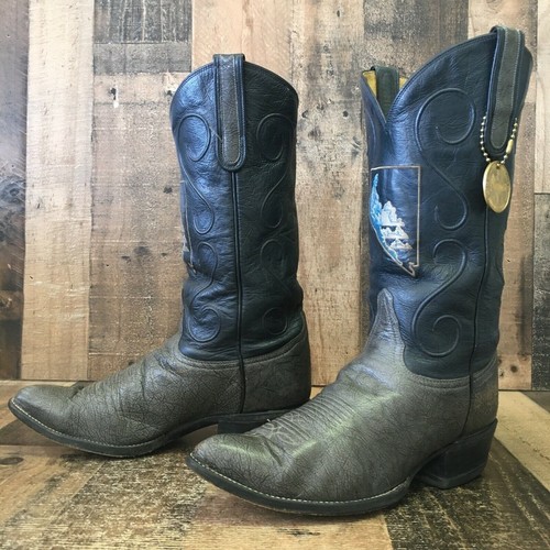 Tony Lama Vintage Gold Label Firefighter Theme Cowboy Boots Mens 9 E, $65