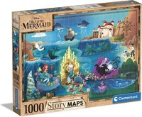 Clementoni - Disney Maps 1000 Teile Puzzle Die Kleine Meerjungfrau - - CLE39664