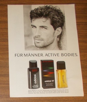 Seltene Werbung vintage ADIDAS ACTIVE BODIES Eau de Toilette - Für Männer 1990