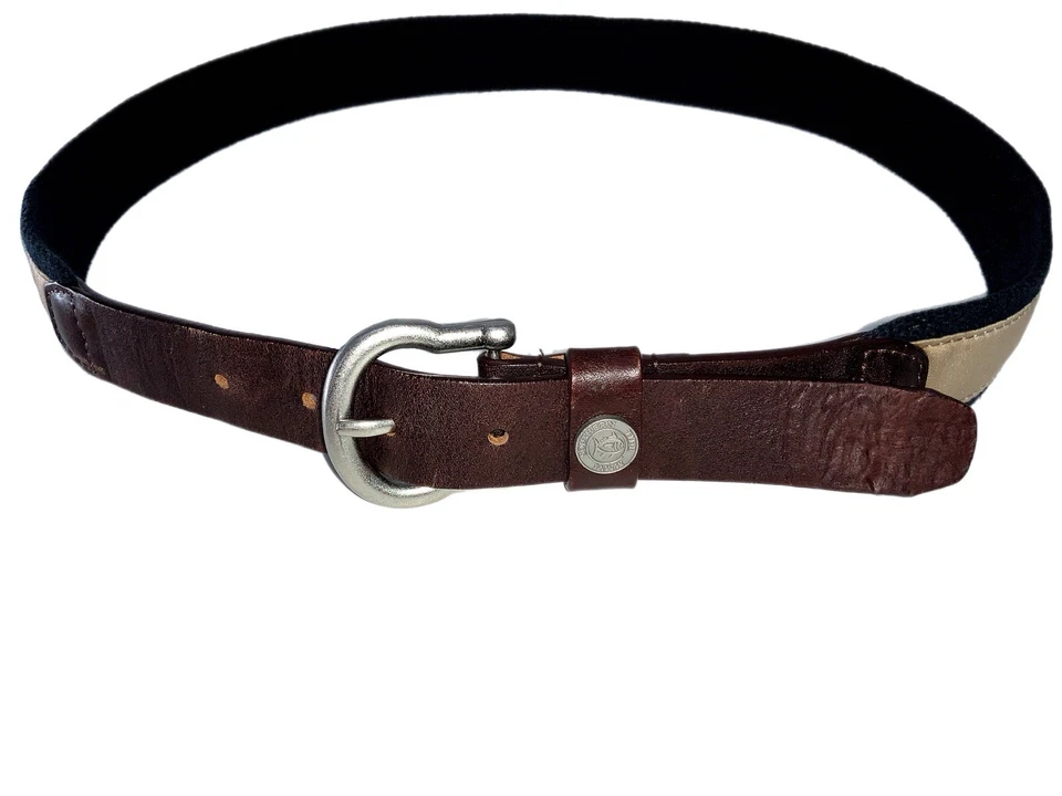 Cinturón de cinta Southern Tide Skipjack para hombre talla 36 Cuero Lona Beige YGI V5-124 Foto 3 de 4