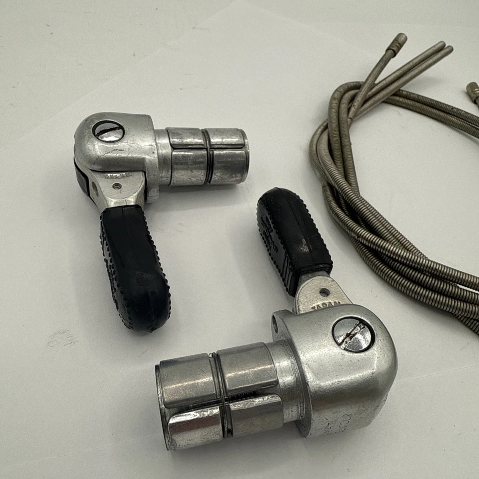 Vintage SunTour Bar End Shifters Barcon Pair Road Bike Friction Japan w/ Cables - Image 3 of 4