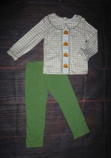 NEW Boutique Pumpkin Boys Plaid Shirt Outfit Set