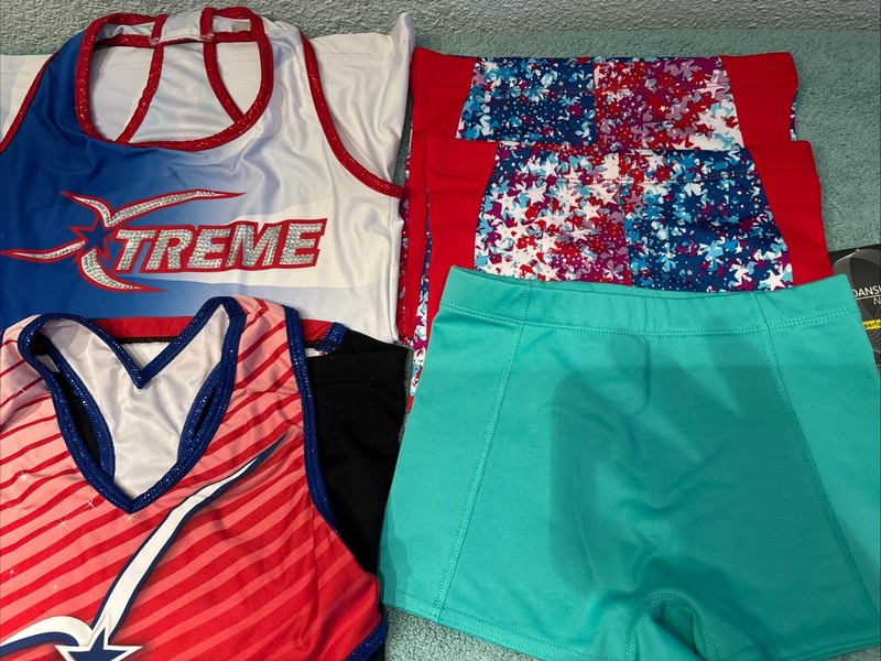 Girls Gymnastic Tanks & Shorts(new&used) Size Small&7-10