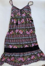 Band Of Gypsies Maxi Bohemian Dress Size Small Multicolor Floral A-Line