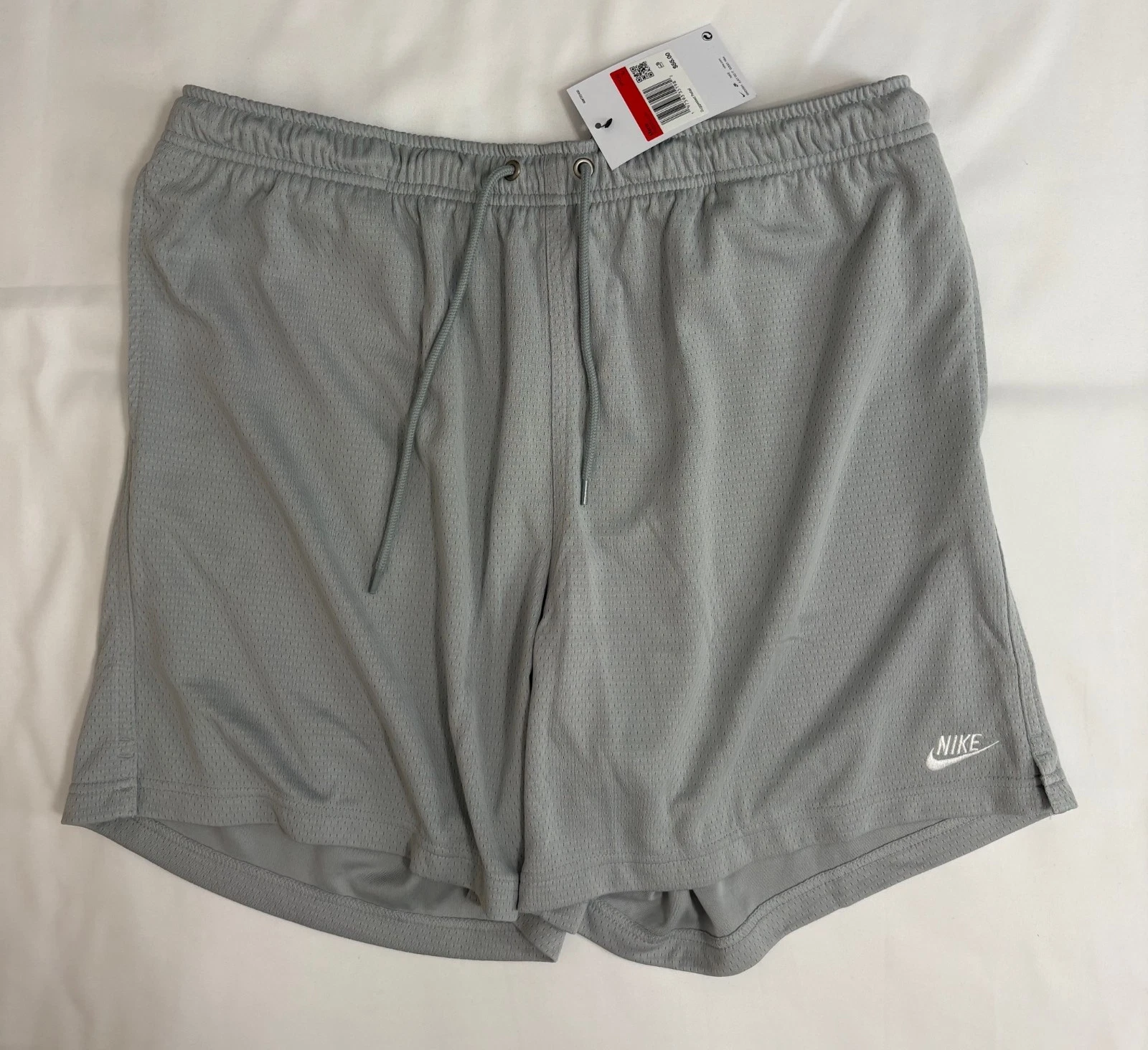 Nike Club Flow Men's Gray Breathable Mesh Shorts Sz Large NEW FN3514-077