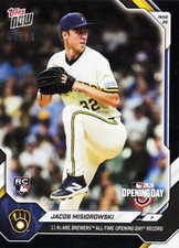 2026 Topps Now Jacob Misiorowski #4 Black Foil /10 Rookie RC Baseball Card