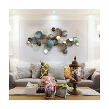 ZZYYZZ Large Metal Wall Decor, Boho Lotus Leaf Metal Wall Decoration, 3D Stac...