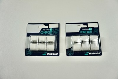 Babolat Pro Tour 2.0 Comfort Pack of 3 White Overgrips for Tennis Racquets