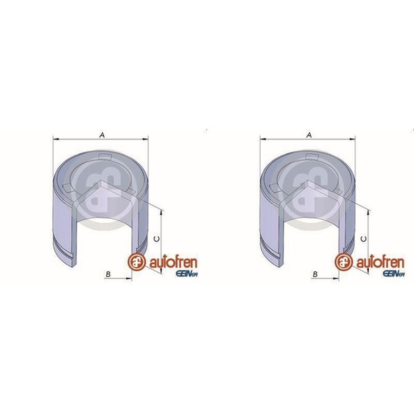 2X Autofren 57Mm Kolben Bremssattel Vorne Passend FüR Hyundai Coupe Creta Elantr-image