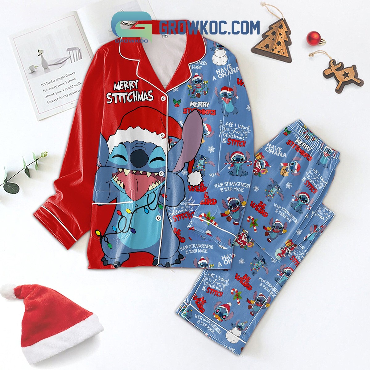 Merry Stitchmas Christmas Pajama Set - Cozy Holiday Family Matching Outfits