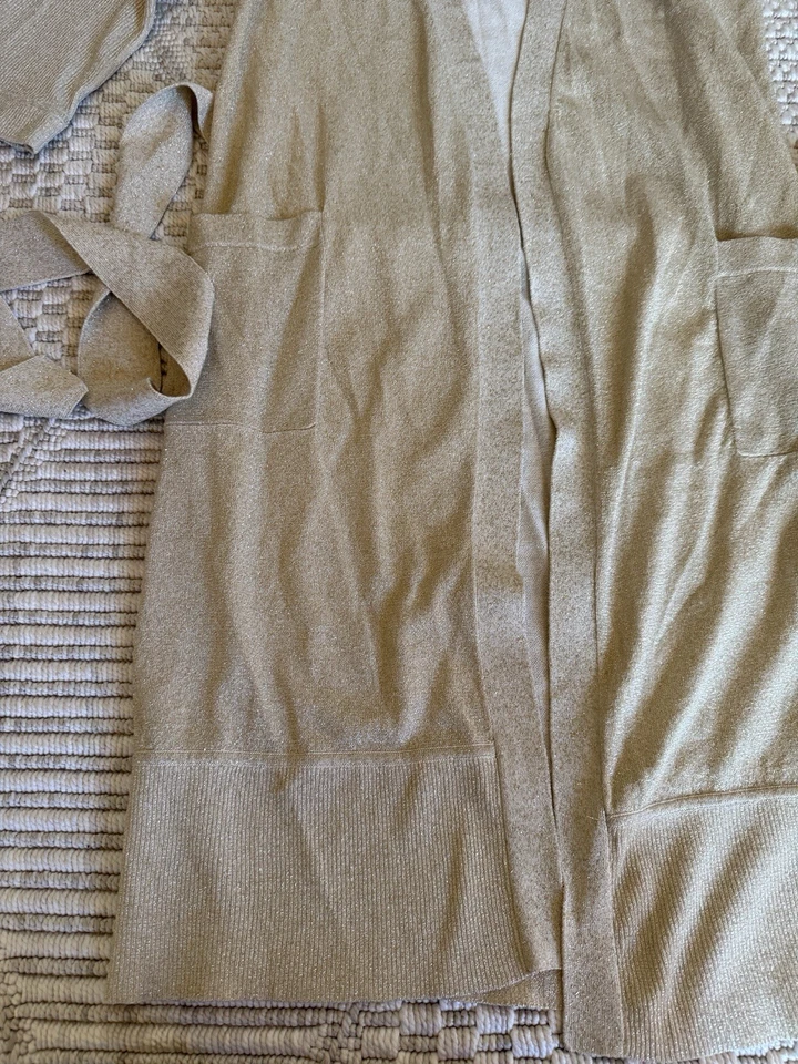 Cárdigan suéter Diane Von Furstenberg DVF para mujer Toona dorado con cinturón talla mediana Foto 2 de 4