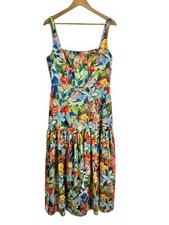 Aidan by Aidan Mattox Maxi Dress 12 Floral Sleeveless Tiered Vacation Resort