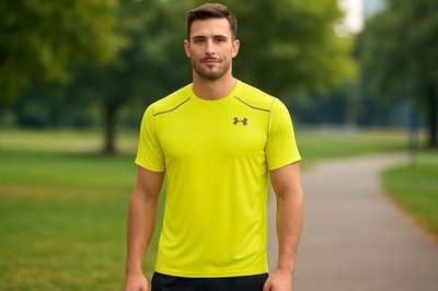 Under Armour HeatGear Athletic Shirt - Size M - Bright Yellow, Performance Wear