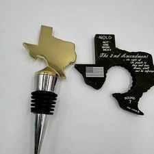 Rare LaRue Tactical Beverage Entry Tool Texas Magnet & Gold Tone Wine Stopper