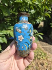 Stunning Antique 19thc Japanese Cloisonne Vase 5" 19thc