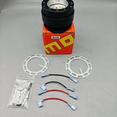 MOMO Black Car Steering Wheel Quick Release HUB Adapter Snap Off Boss Kit NEW