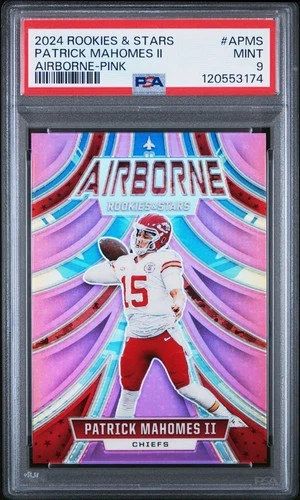 2024 Panini Rookies & Stars Airborne Patrick Mahomes II #A-PMS Pink /75 PSA 9