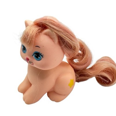 Vintage 1989 Mattel Little Pretty Kitty Mimi Pink With Yellow Star Toy
