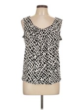 Calvin Klein Women Ivory Sleeveless Blouse L