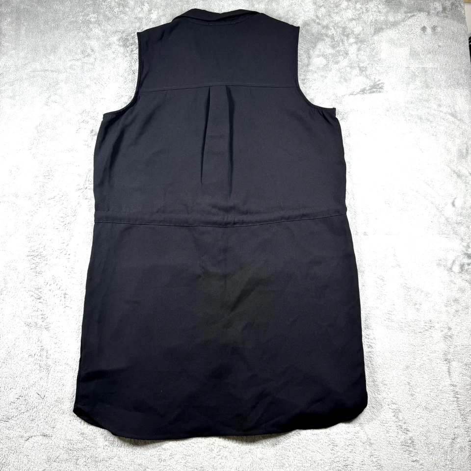 Vestido camisa utilitária Michael Kors feminino 14 preto sem mangas zíper bolso midi - Imagem 3 de 4