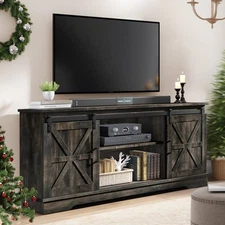 Farmhouse TV Stand for 65 in TVs with Adjustable Shelf Media Console Living Room