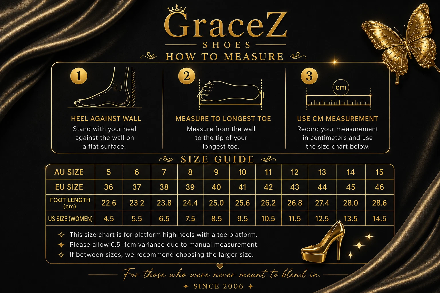 GraceZ Size Guide
