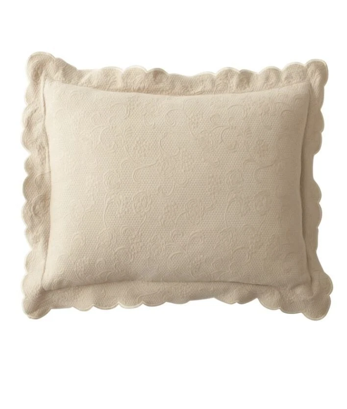 Sferra Floral Matelasse Par Falso Beige Tostado Festoneado Ropa de Cama Algodón King Euro Foto 2 de 4