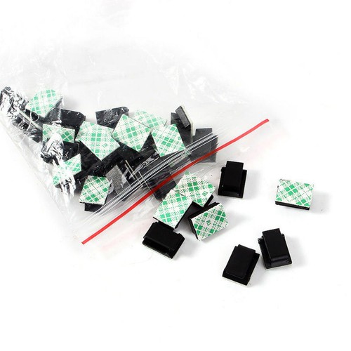 30Pcs Wire Clip Black Car Tie Rectangle Cable Holder Mount Clamp Self Adhesive E - Picture 5 of 13