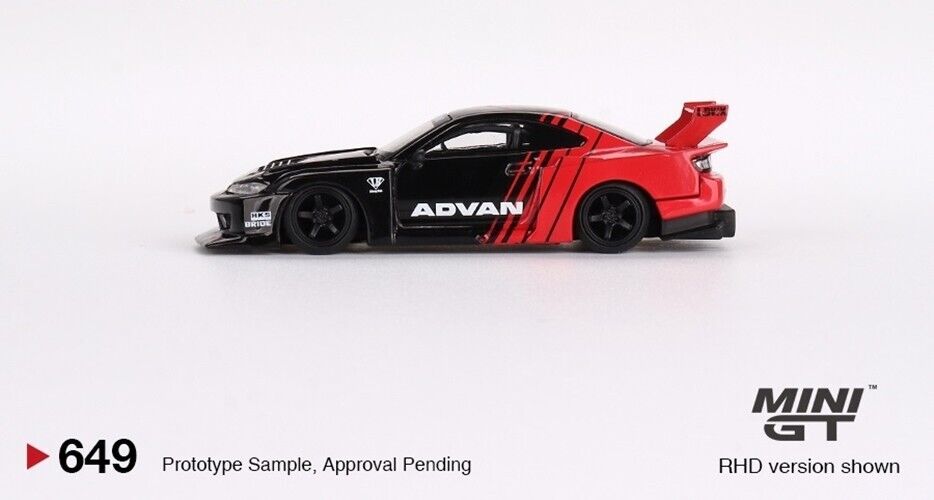 Mini gt s15 salin,kenmery,s15 green サイン MINI GT 1/64 Nissan Silvia Pandem (S15) Green 500R 右
