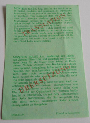 ORIGINAL Vintage Rolex Übersetzung/Translation 1992 (T93)